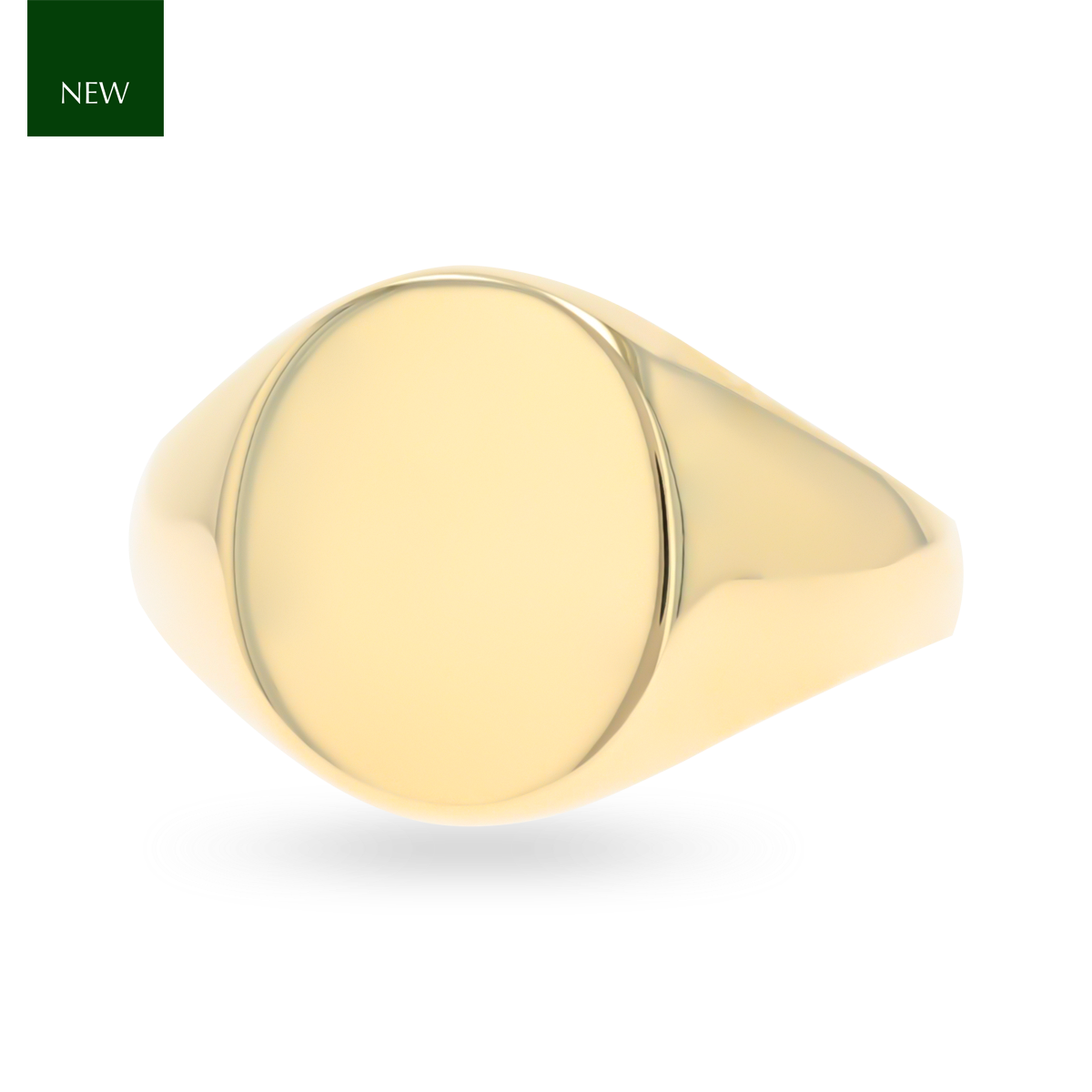 9ct Yellow Gold 15x13mm Plain Oval Signet Ring