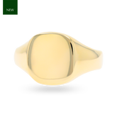 9ct Yellow Gold 14x13mm Plain Cushion Signet Ring