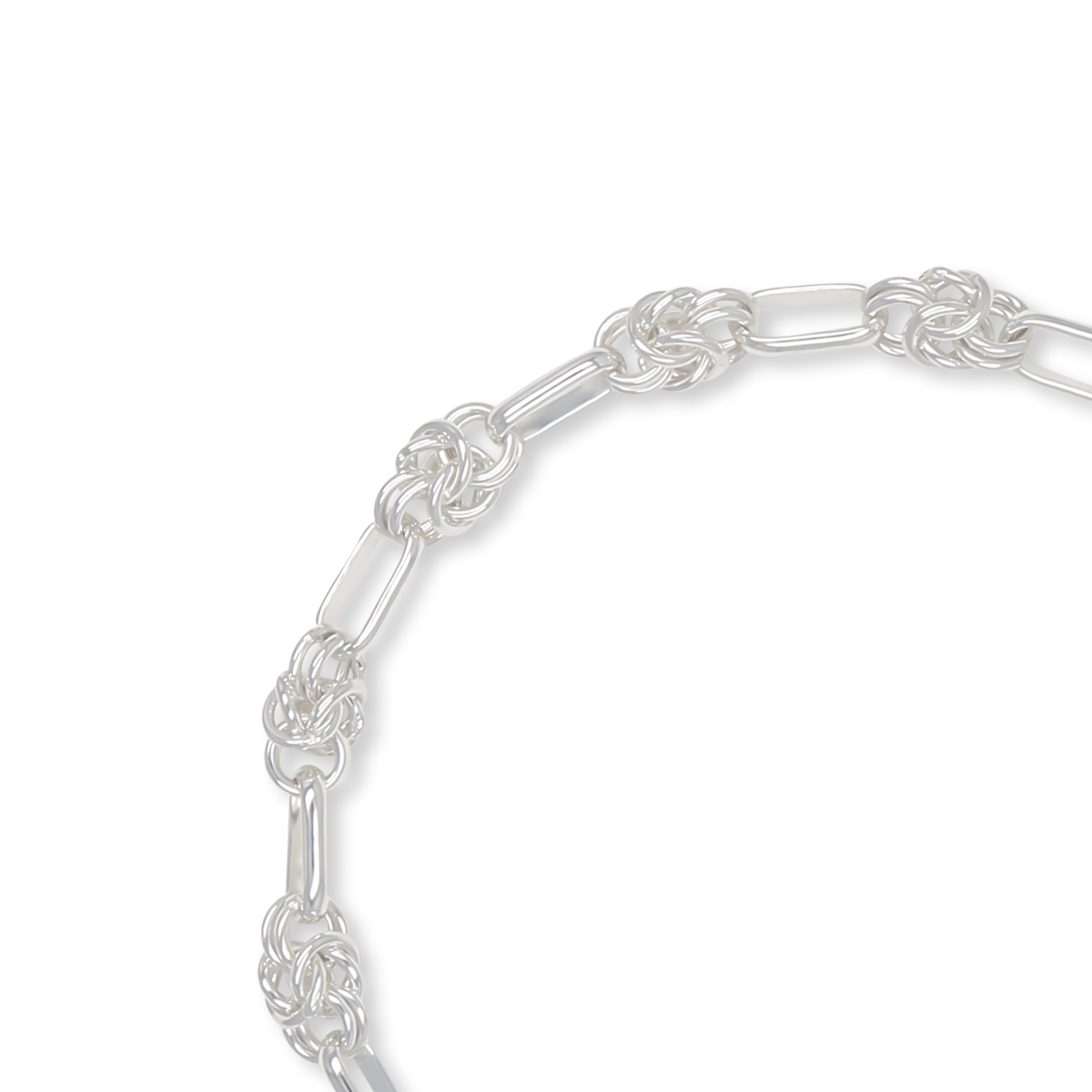 Sterling Silver Byzantine & Elongated Link Bracelet