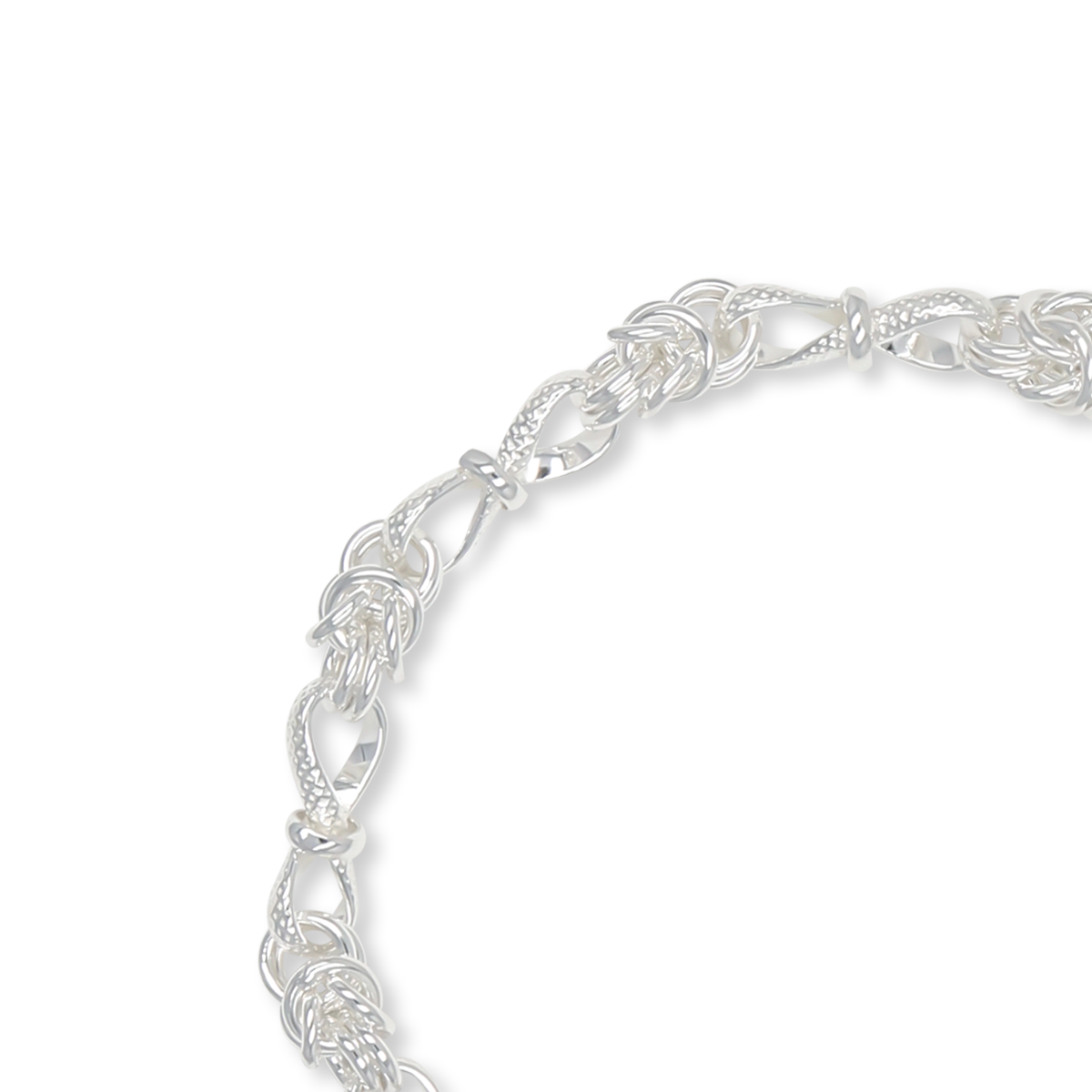 Sterling Silver Knot & Twisted Fetter Link Bracelet
