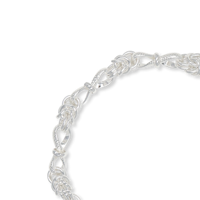 Sterling Silver Knot & Twisted Fetter Link Bracelet