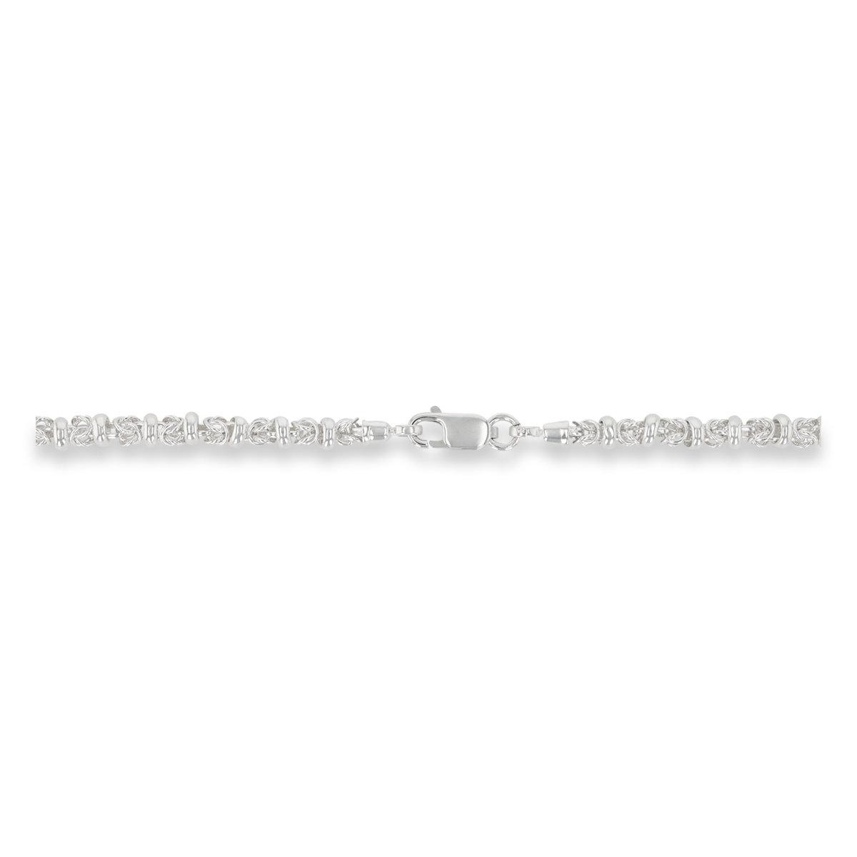 Sterling Silver Byzantine & Beaded Link Necklace