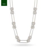 Sterling Silver Byzantine & Elongated Link Necklace