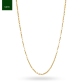 18ct Yellow Gold 16-18" Diamond Cut Belcher Chain