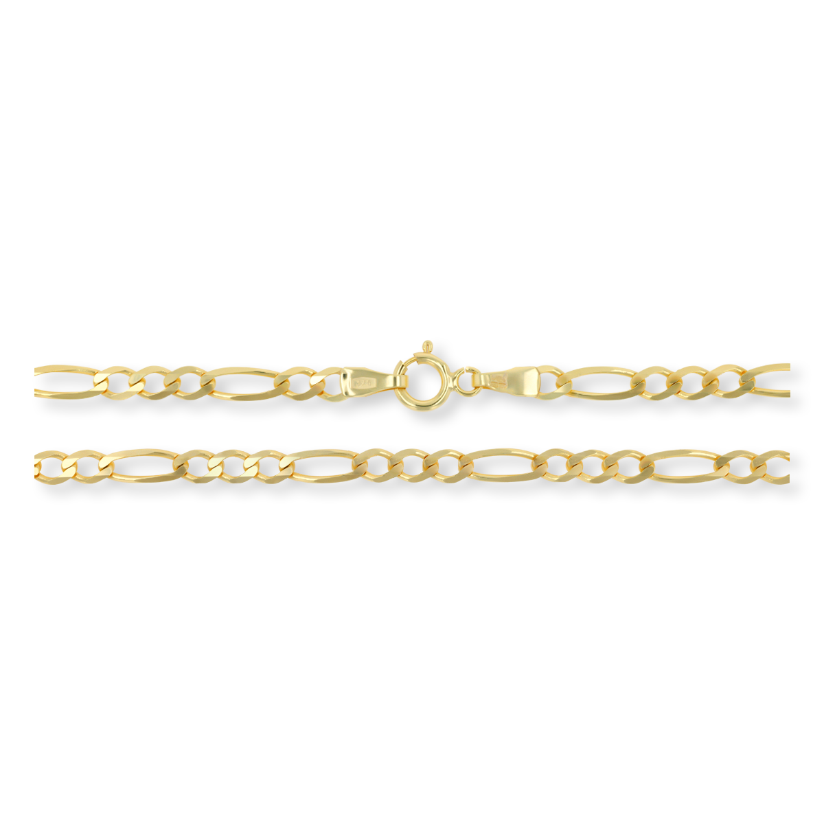 9ct Yellow Gold 2.8mm Figaro Chain - Clasp