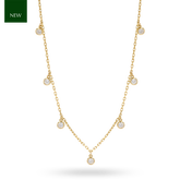 9ct Yellow Gold Bezel Set Cubic Zirconia Droplet Necklace