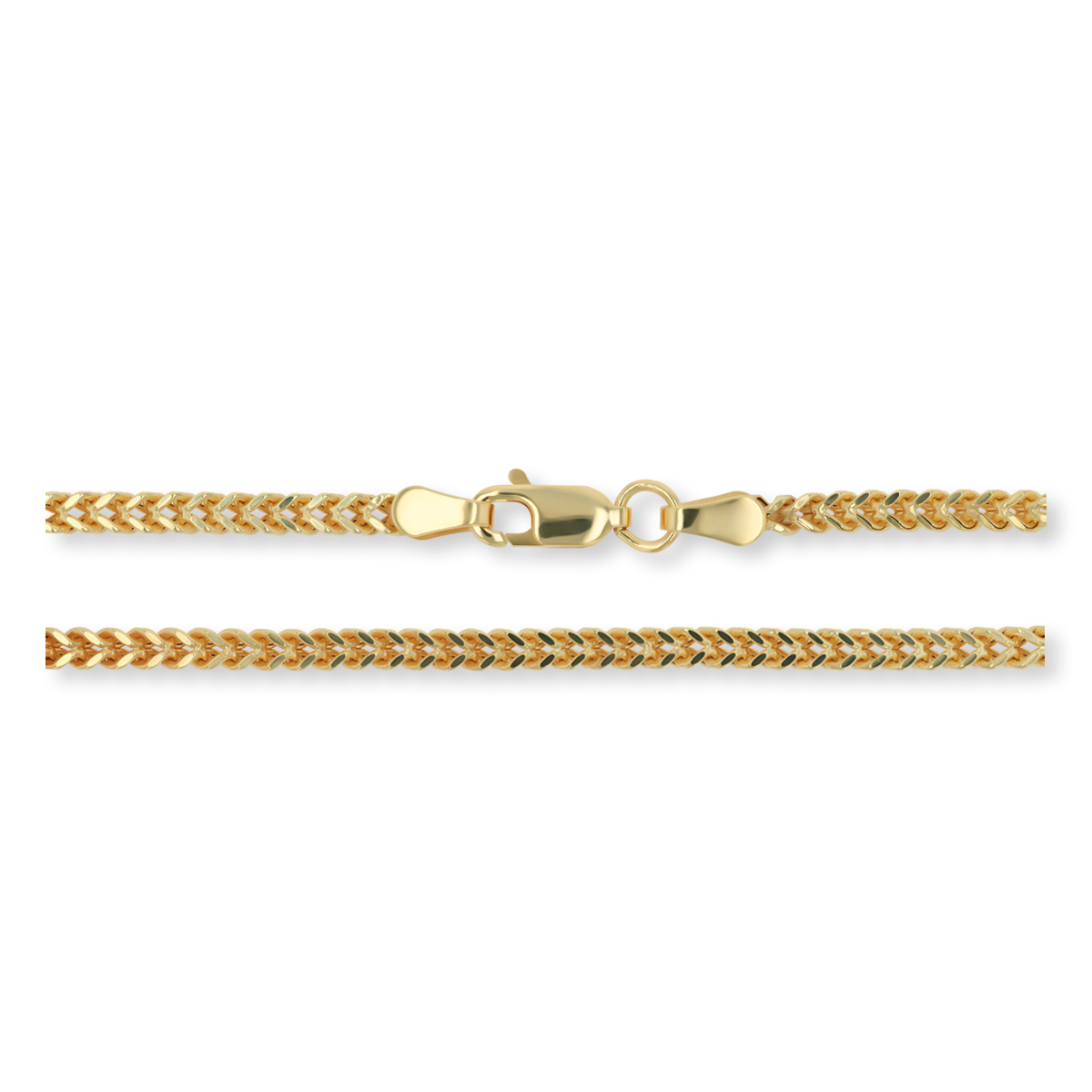 9ct Yellow Gold 2mm Franco Chain - Clasp