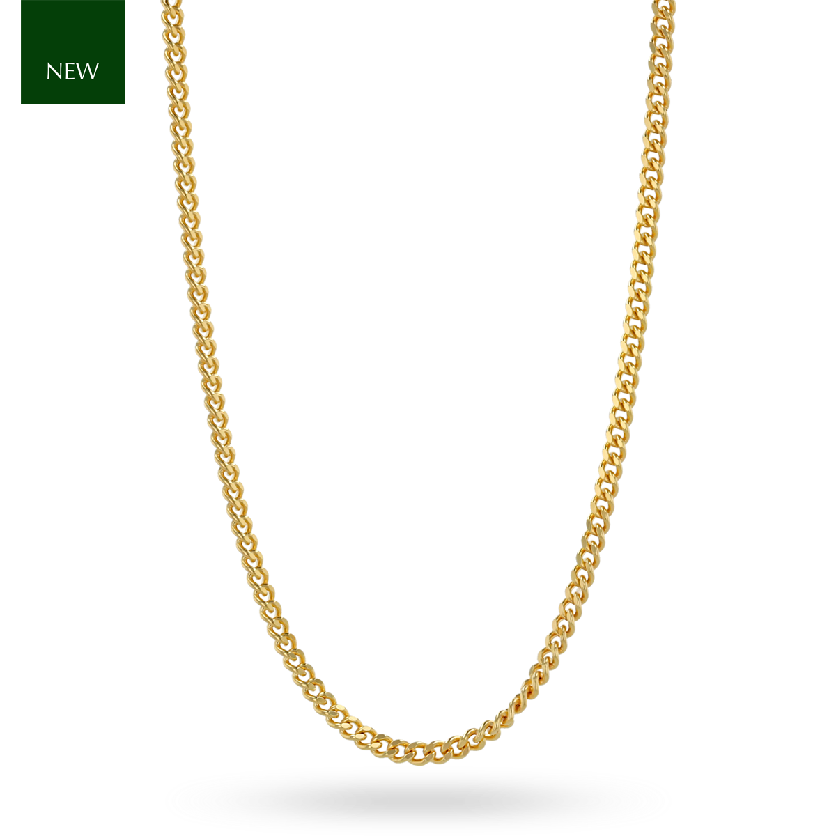 9ct Yellow Gold 1.5mm Close Curb Chain