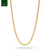 9ct Yellow Gold 2mm Hollow Rope Chain