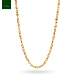 9ct Yellow Gold 2mm Hollow Rope Chain
