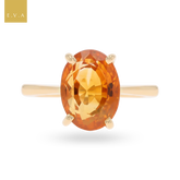 14ct Yellow Gold Oval Cut Citrine Solitaire Ring