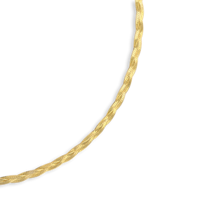 9ct Yellow Gold Diamond Cut Herringbone Plait Necklace