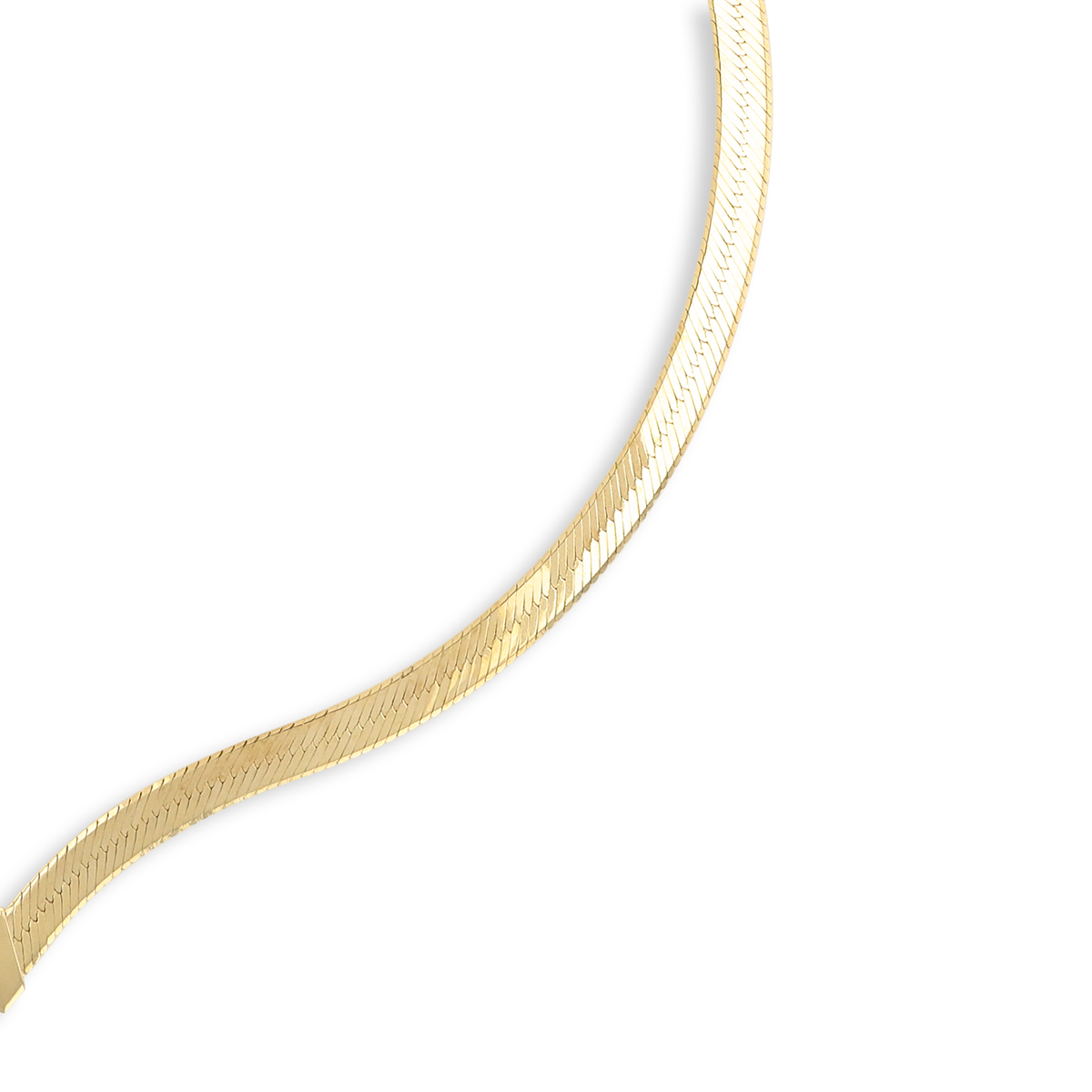 9ct Yellow Gold Plain V-Shape Herringbone Collarette Necklace