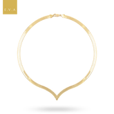 9ct Yellow Gold Plain V-Shape Herringbone Collarette Necklace