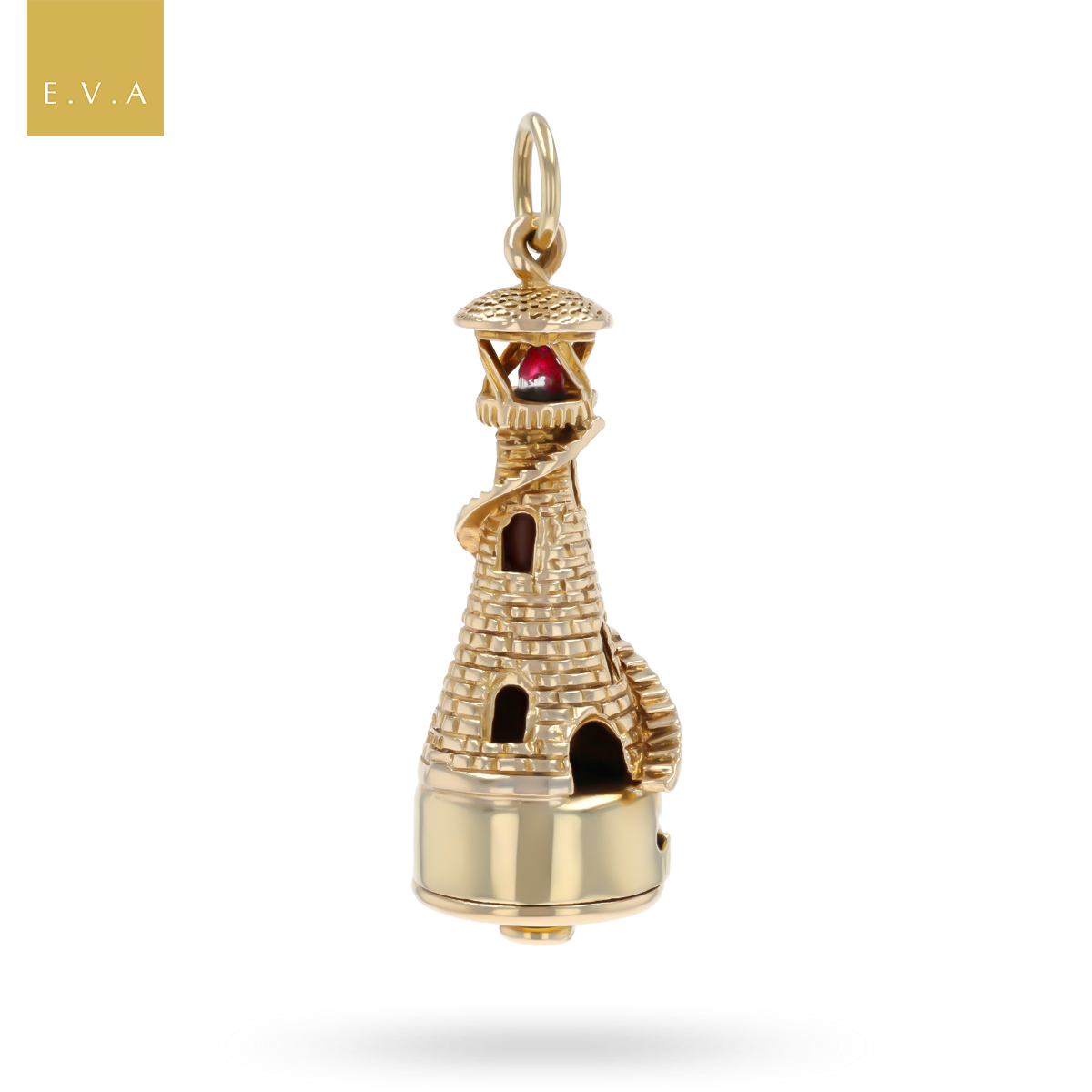 9ct Yellow Gold Lighthouse Charm