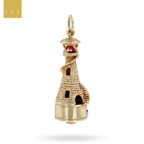 9ct Yellow Gold Lighthouse Charm