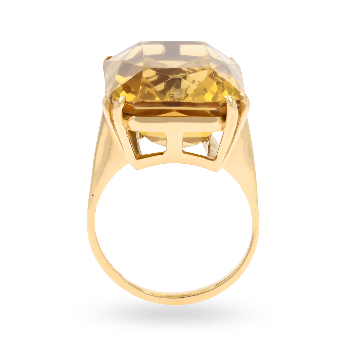 9ct Yellow Gold Radiant Cut Citrine Cocktail Ring