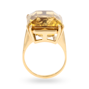 9ct Yellow Gold Radiant Cut Citrine Cocktail Ring