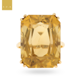 9ct Yellow Gold Radiant Cut Citrine Cocktail Ring