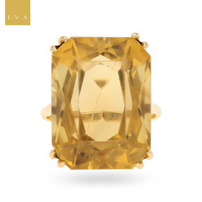 9ct Yellow Gold Radiant Cut Citrine Cocktail Ring