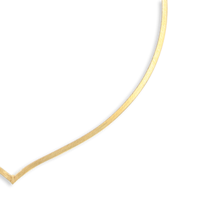 9ct Yellow Gold Plain V-Shape 2.5mm Herringbone Collarette Necklace