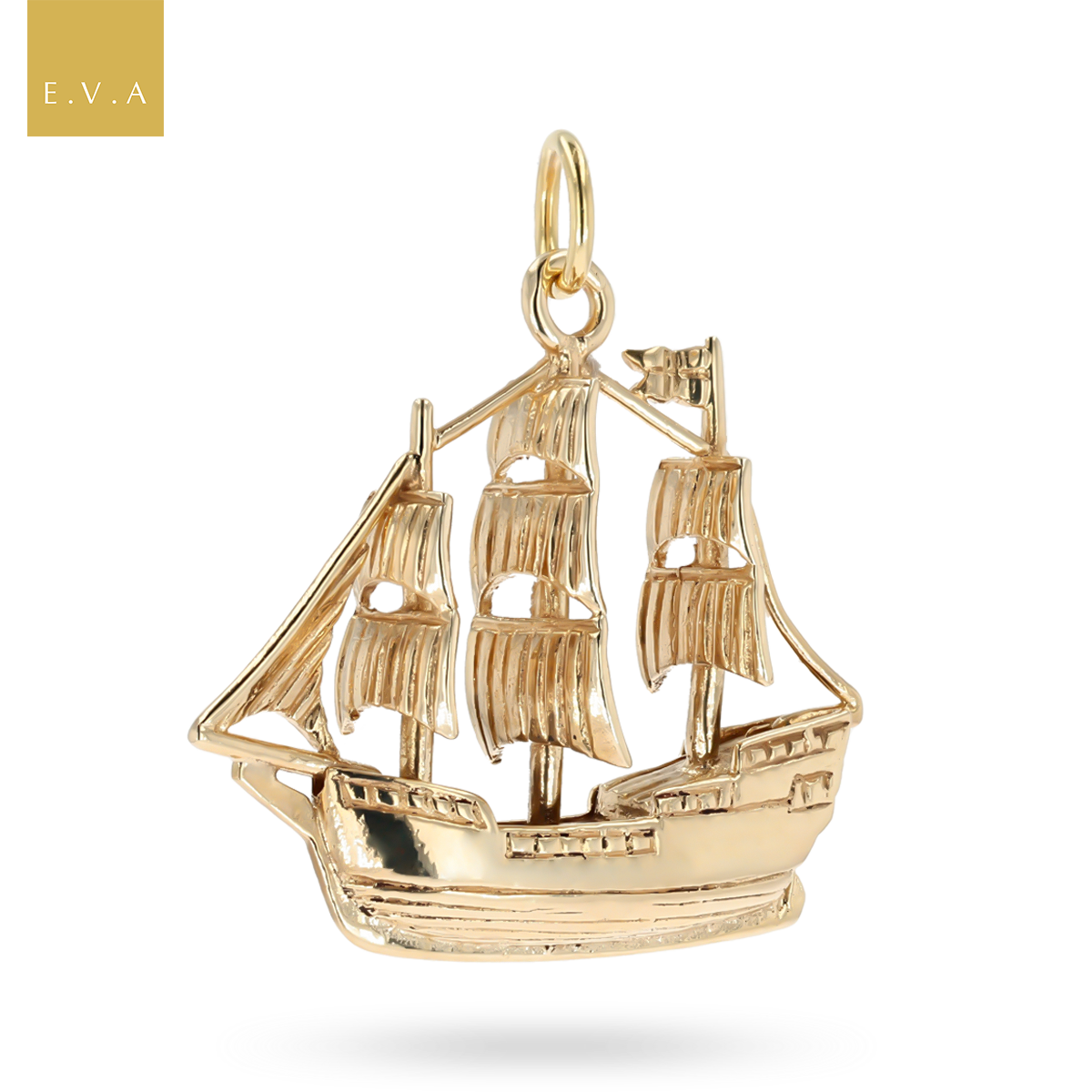 9ct Yellow Gold Sailing Ship Charm