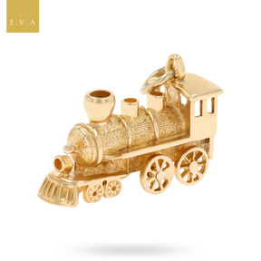 9ct Yellow Gold Steam Train Charm