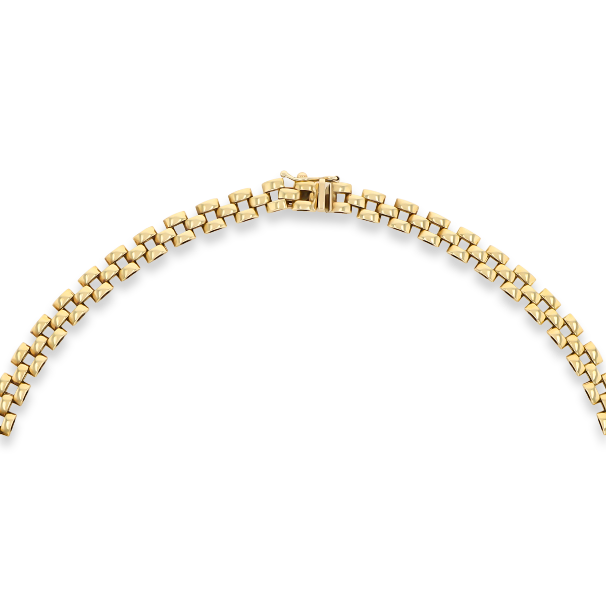 9ct Yellow Gold Graduated Brick Link Necklace