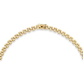 9ct Yellow Gold Graduated Brick Link Necklace