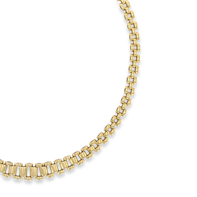 9ct Yellow Gold Graduated Brick Link Necklace