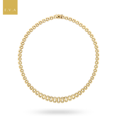 9ct Yellow Gold Graduated Brick Link Necklace