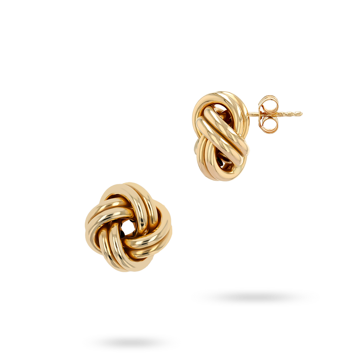 9ct Yellow Gold 14.5mm Knot Stud Earrings