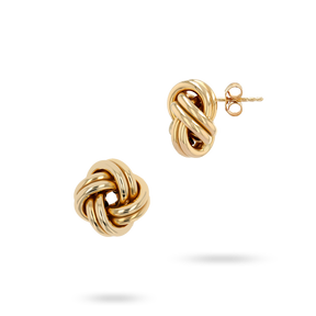 9ct Yellow Gold 14.5mm Knot Stud Earrings