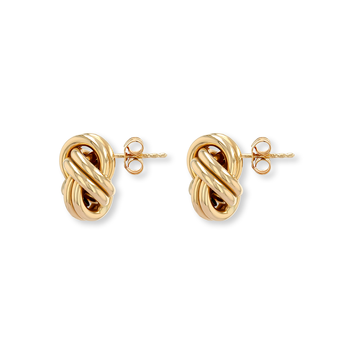 9ct Yellow Gold 14.5mm Knot Stud Earrings