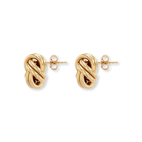 9ct Yellow Gold 14.5mm Knot Stud Earrings