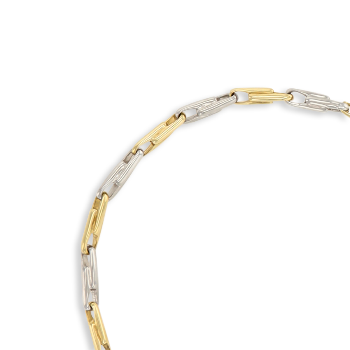 9ct Yellow & White Gold Interlocking Log Link Bracelet