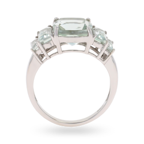 9ct White Gold Prasiolite Five Stone Ring