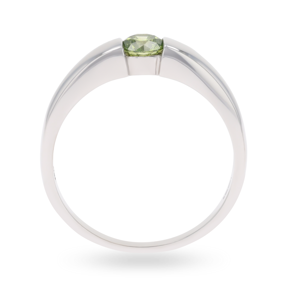 18ct White Gold Demantoid Garnet Solitaire Ring