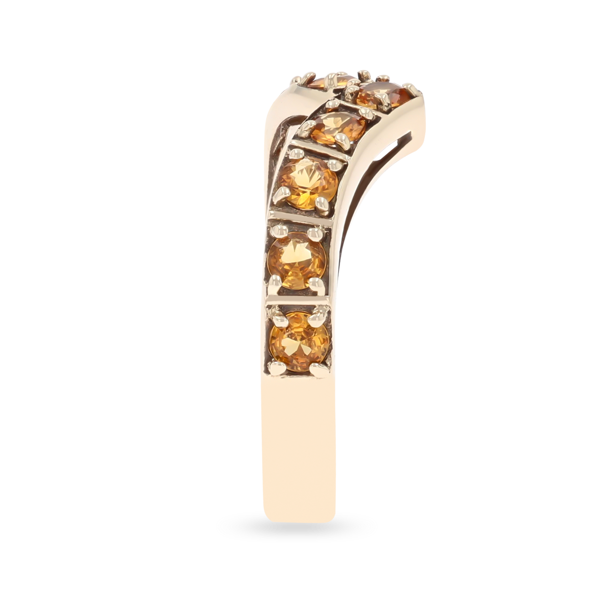 9ct Yellow Gold Citrine Wishbone Ring