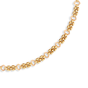 9ct Yellow & Rose Gold Brick Geometric Link Necklace