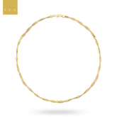 9ct Yellow Gold Beaded Omega Twist Necklace