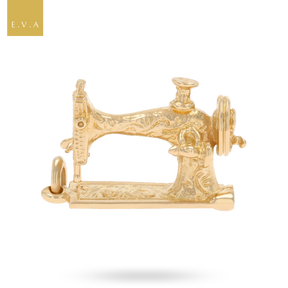 9ct Yellow Gold Sewing Machine Charm