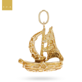 9ct Yellow Gold Ornate Sailing Boat Charm