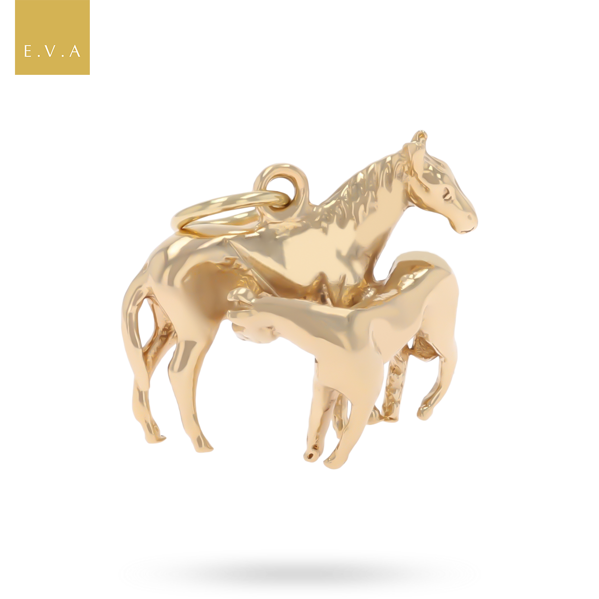 9ct Yellow Gold Horse & Foal Charm