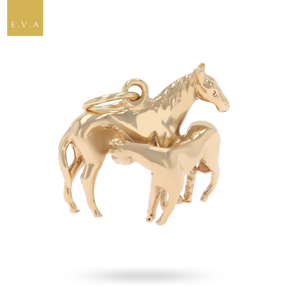 9ct Yellow Gold Horse & Foal Charm