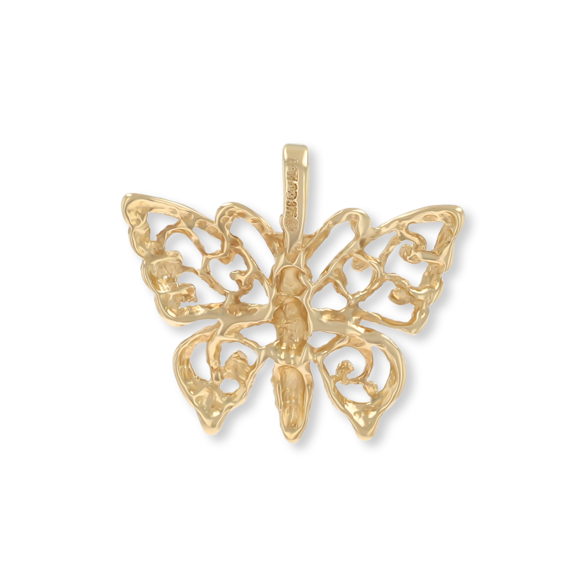 9ct Yellow Gold Small Butterfly Pendant