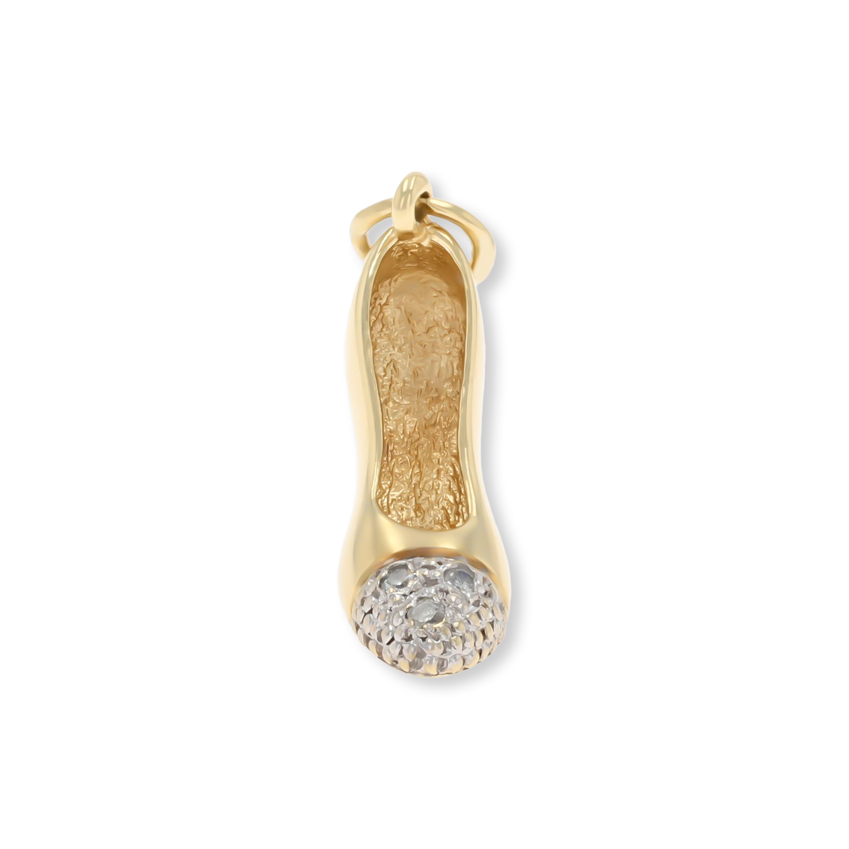 9ct Yellow Gold High Heel Shoe Charm Set with Diamonds