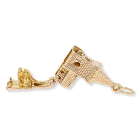 9ct Yellow Gold Church With Bride & Groom Opening Charm