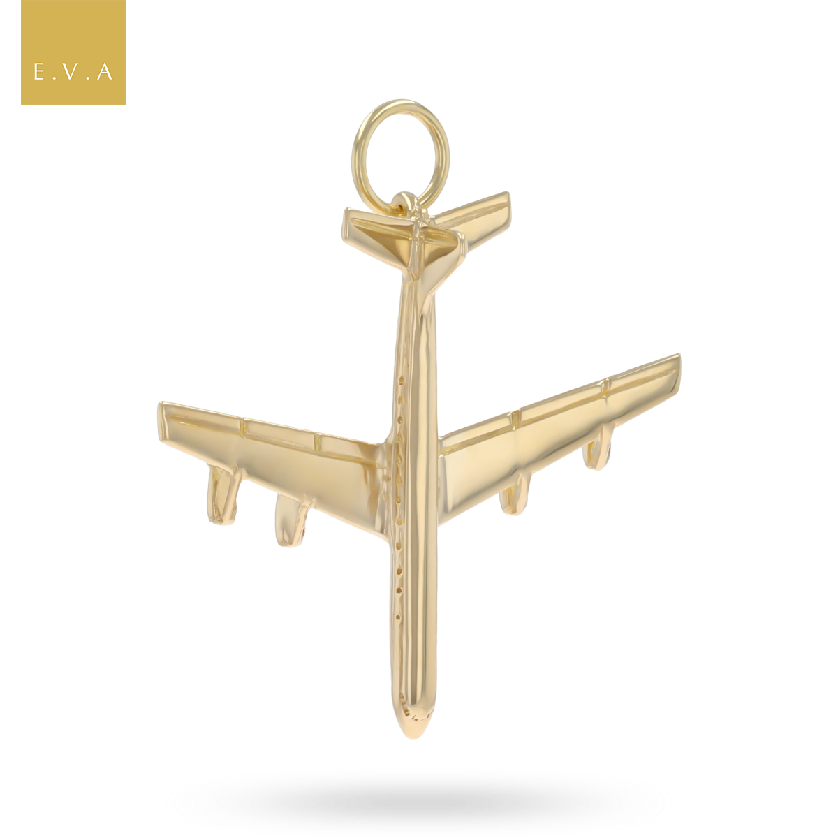 9ct Yellow Gold Areoplane Charm