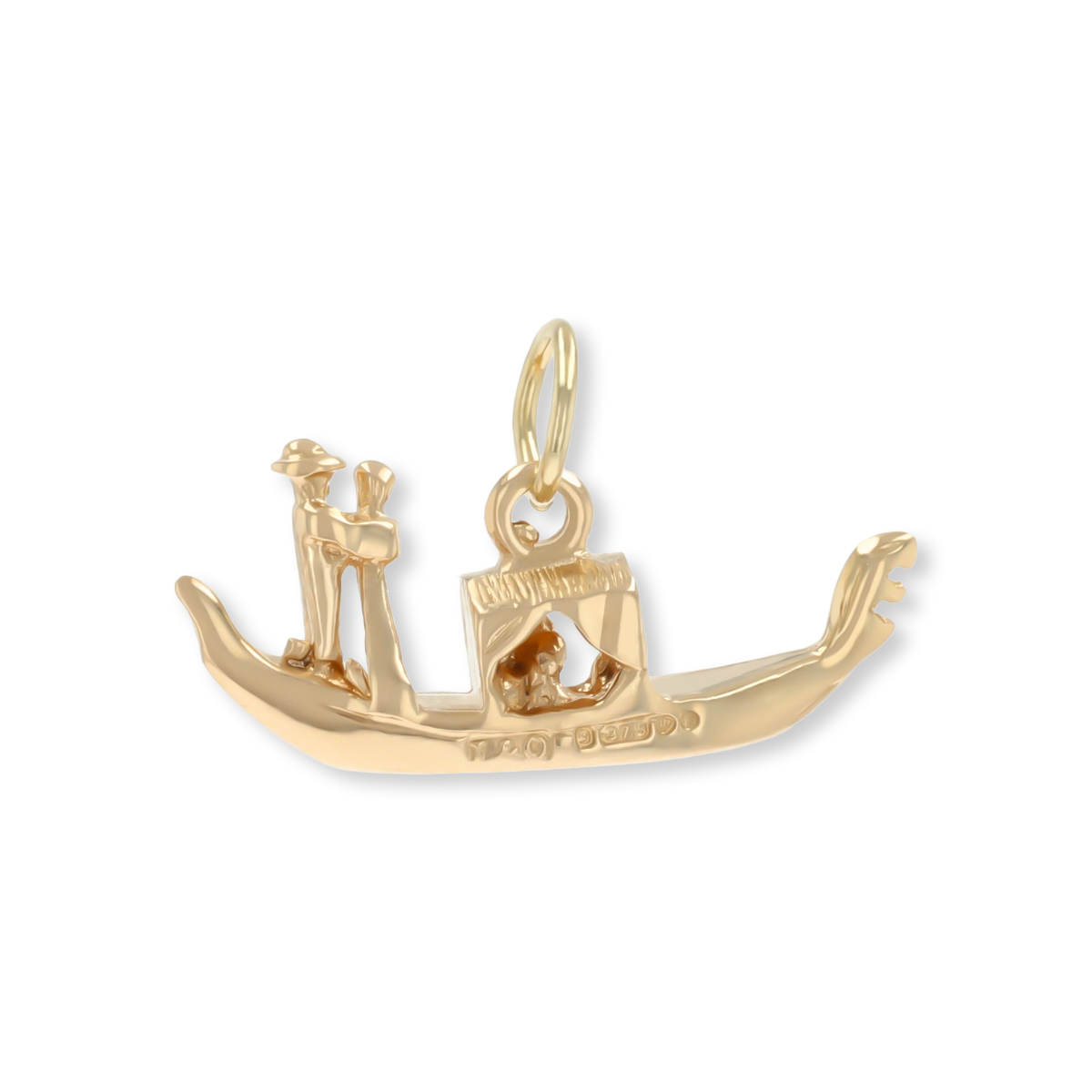 9ct Yellow Gold Venice Gondola Boat Charm